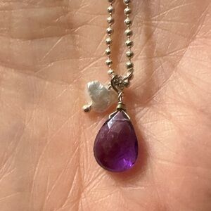 Amethyst/keishi pearl necklace. Sale!!!!